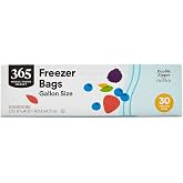 365 by Whole Foods Market, Gallon Size Freezer Bags, Double Zipper, 30 Count