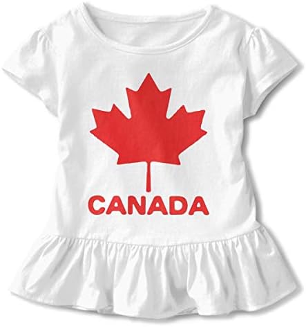 Toddler Baby Girl Canadian Flag Canada Maple Leaf Funny Short Sleeve Cotton T Shirts Basic Tops Tee Clothes