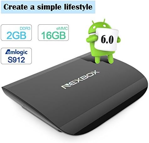 NEXBOX A1 TV BOX 4K Android 6.0 Amlogic S912 Octo-core 2GHz ARM Cortex-A53 64-bit 2G 16G Smart TVMC Support Bluetooth 4.0 Dual Band Wifi 2.4G/5G HDMI 2.0 Smart Home Entertainment Theater