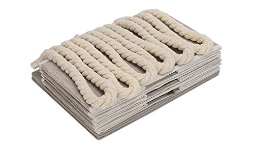 StorageWorks Polyester Storage Box with Strong Cotton Rope Handle, Foldable Basket Organizer Bin, Gray, Bamboo Style, Medium, 3-Pack - Thumbnail 6