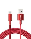Anker 6ft Premium Nylon Lightning Cable, Apple MFi Certified for iPhone Chargers, iPhone Xs/XS Max/XR/X / 8/8 Plus / 7/7 Plus / 6/6 Plus / 5s, iPad Pro Air 2, and More(Red)