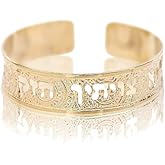 Joshua 1:9 Cuff, Bible Scripture Bracelet in Hebrew for Women, Handmade in Israel