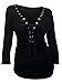 eVogues Plus Size V-Neck Lace Up Top