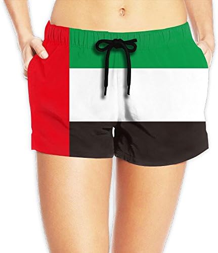 Jil77 Keny17 United Arab Emirates Flag Women's Shorts Hawaiian Style Running Sunshine Beach Swimming Sexy Casual Beach Pants