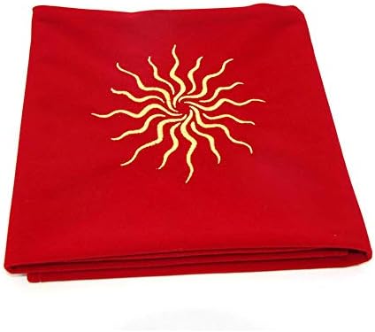FairyCos Altar Tarot Card Table Cloth Altar Tarot Pouch Divination Wicca Velvet Tapestry (Red Tarot Cloth)