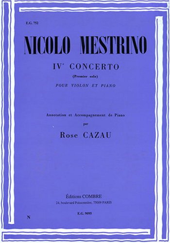Premier Solo du 4° concerto (EG 752) pour Violon et piano by (Paperback)