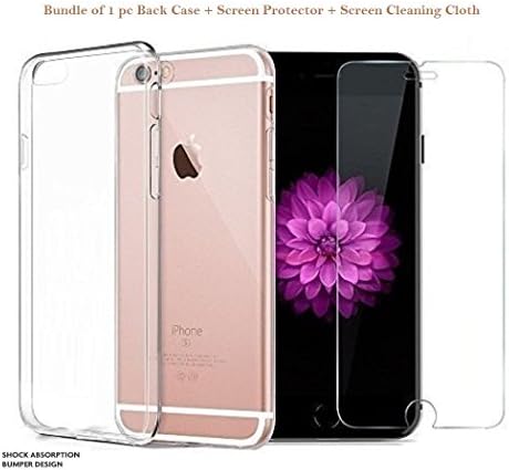 Jelly iPhone 6/S/6S Lightweight Clear Transparent Case, Shock-Absorption Cell Phone Cover For Men Women Girls Boys With iPhone 6/S/6S Tempered Glass Screen Protector From Mc Loj - iPhone 6/6S Bundle
