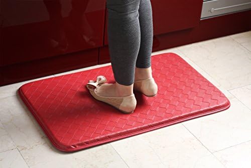 Comfort Mat Anti Fatigue Non Skid Easy Clean Basketweave Design 24" x 36" Red