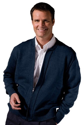 Ed Garments Full Zip Crew Neck Sweater Cardigan X-Large Navy