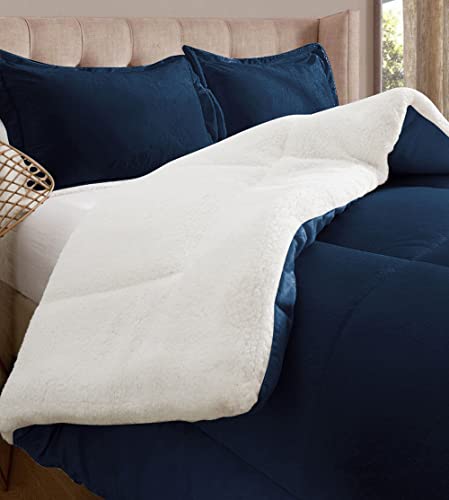 Elegant Comfort Super Soft Sherpa Comforter 3-Piece Set Premium Quality, Heavy…