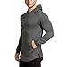 LANGCHEN Men's Gym Workout Hoodie Training Sports Pullover With Zipper Pockets Hoody Dark Grey Large