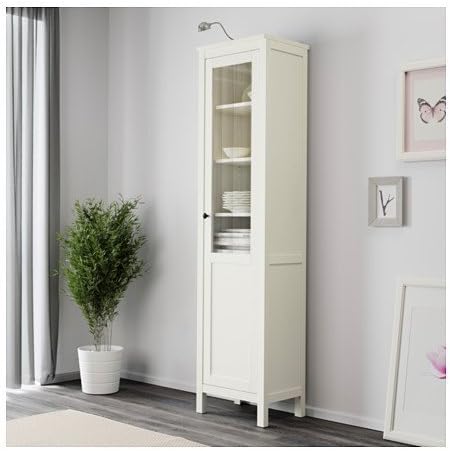 IKEA HEMNES armario con Panel/puerta de cristal, Blanco ...