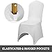Happybuy White Chair Covers, Stretch Polyester Spandex Slipcovers for Banquet Dining Party Wedding Decorations, Folding Slipcovers, Arched Front Chair Covers (100pcs-Arched Front)