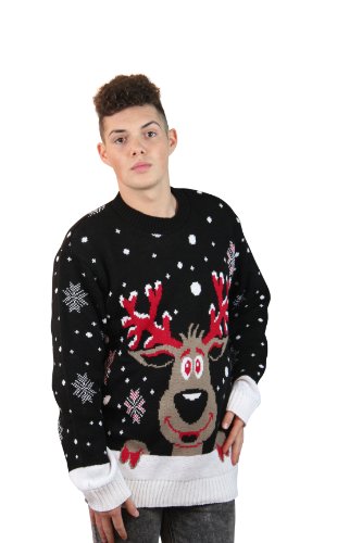 Men's Vintage Reindeer Christmas Jumper crew neck pullover Sweater - Image 5