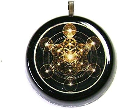 Sacred Geometry Orgonite Pendant, Tan, Bronze Color, Reiki Charged, Reduces Pain