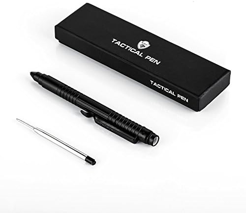 Tactical Pen for Self Defense Multi Tool Precision Writing Glass Breaker with LED Flashlight and Ink Refill