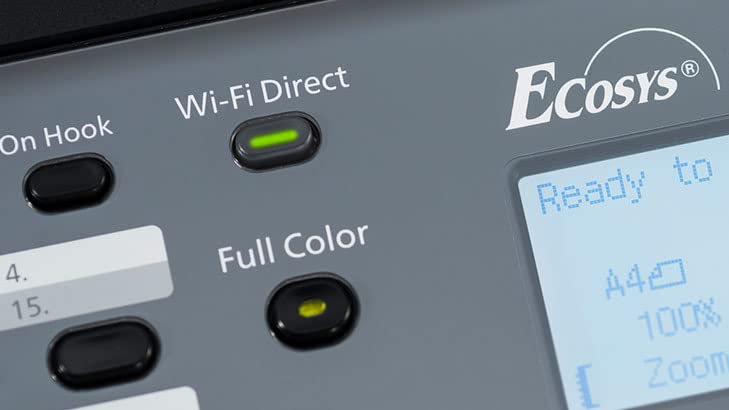 KYOCERA ECOSYS M5526cdw All-in-One Color Laser Printer (Print/Copy/Scan/Fax), 27 ppm, Up to Fine 1200 dpi, Gigabit Ethernet, Wireless & Wi-Fi Direct, Standard Duplex, 4.3in Touchscreen Panel, 512 MB