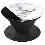Black White Marbled Chic Geometric Design - PopSockets Grip and Stand for Phones and Tablets