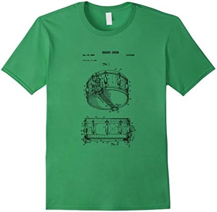 Mens Snare Drum Line Blueprint Shirt - Drummer Marching Band Tee Small Grass