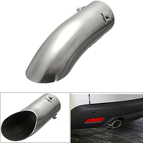 Chrome 60Mm Car Curved Exhaust Tail Tip End Pipe Blow Down
