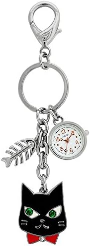 J Axis キーホルダー時計 ポケットウォッチ ハングウォッチ ネコ 猫 バッグチャームウォッチ ストラップ ウォッチ 腕時計 腕時計 通販 Amazon
