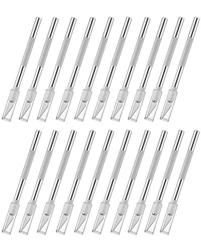 Precision Hobby & Craft Knife Set - 20 Pack Solid Metal Art Pen Knife with Safety Cap for DIY Art Creation Cutting Carving Scrapbooking