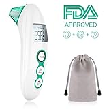 Digital Infrared Thermometer, ElekBest Forehead and Ear Thermometer with Fast Accurate Instant Reading Fever Alarm Medical Thermometer for Room Temperature Baby Kids and Adults