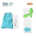 2 Pairs Reusable Silicone Ear Plugs - NRR 32, Waterproof, Hypoallergenic - Ultra Comfortable Noise Reduction Earplugs for Sleeping, Swimming, Concerts and Airplanes (earplugs 2 Set) (Blue and Green)