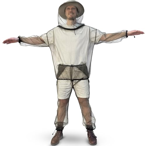 Universal Backpackers Anti-Insect Mosquito Net Suit – Mesh Jacket & Trousers for Men and Women – Durable Outdoor Clothing