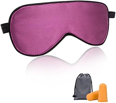 Sleep Mask, MLVOC Natural Silk Eye Mask Travel Relax Super Soft Blindfold Eyeshade for Men Women Kids (purple)