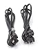 THE CIMPLE CO 2 Slot Power Cord Two Pack - Has Both Types: Polarized (Squared End) & Non-Polarized (Figure 8 End) - NEMA 1-15P to C7 C8 UL Listed - 18 AWG, 10 Amp, 125 Volt, 6 FT (1.8 Meter), Black