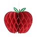 SUNBEAUTY 5 Pcs Red Apple Shaped Paper Honeycomb Paper Apple Hanging Decoration School Classroom Back to School Decoration(4 Inch)