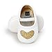 RVROVIC Baby Girl Moccasins Princess Sparkly Premium Lightweight Soft Sole Prewalker Toddler Shoes (S:0-6 Months, C010-Gold)
