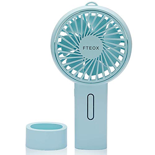 Handheld Fan,Mini USB Fan Desk Fan Up/Down 15°Angle 3 Speed Easy Carry Lightweight Rechargeable Battery Up to 7 hours for Outdoor Travel,Camping,Hiking,Office (Handheld Fan-Blue, Φ=3.6inch/9.2cm)
