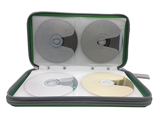 Wismart 70 Capacity Heavy Duty CD DVD Blu-ray Media Case Storage Holder Organizer Wallet (Green)