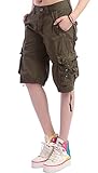 Chouyatou Women's Casual Multi-Pockets Sports-Wear Knee Length Cargo Shorts