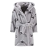 Ameyda Cosplay Costumes Kids Baby Boys Girls Cute Fox Cartoon Plush Robe Fleece Hooded Bathrobe, Gray Fox, 7-8 Years