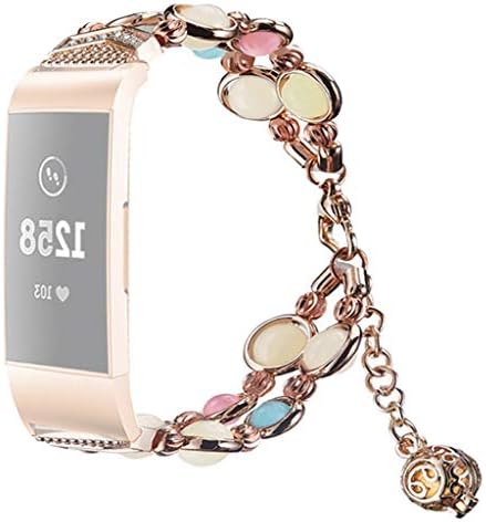 Kimbird Handmade Wristband Compatiable with Fitbit Charge 3 Watch,Hollow Out Bracelet Beach Boho Bracelet for Women,Fashion Watch Band Replecement for Fitbit