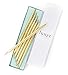 Luxury Ballpoint Gold Pen Set of 6 in Glossy White Gift Box | Gold/Black Ink Office Pens for Women & Men - Slim, Nice Writing Pens