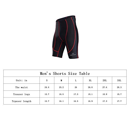LEADER CYCLING Men's Cycling Shorts 3D Gel Padded Biking Bicycle Bike Pants Breathable Anti-Slip (L, Black-01)