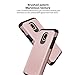 TJS Phone Case Compatible with Samsung Galaxy A6 2018, Dual Layer Hybrid Shockproof Drop Protection Impact Rugged Cover (Rose Gold)