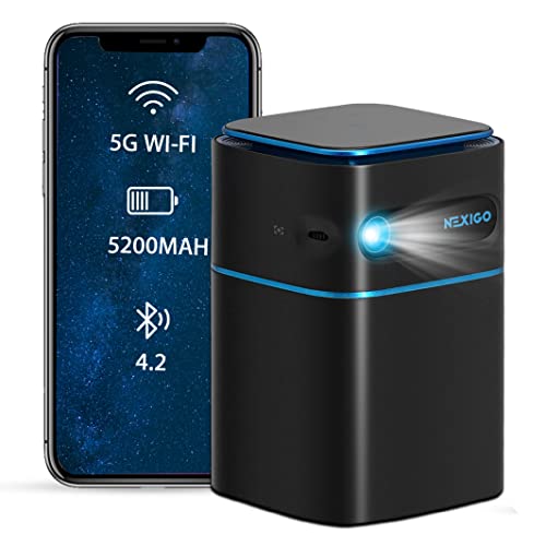 NexiGo Smart WiFi Mini Portable Projector, 4K