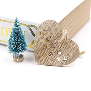 Zhjnvgj 6 PCS Hollow Kerst Houten Hangers Ornamenten for Xmas Tree Ornament Christmas Party Decorations (Angel) (Color : Heart)