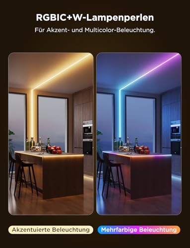 Govee COB Strip Light Pro 3 m, Smart LED Strip RGBIC with Warm White, 3780 LEDs Strip 1350 lm Compatible with Alexa, Google Assistant and Matter, Cuttable Fairy Lights with Music Sync for Bedroom