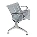 Peach Tree Airport Reception Waiting Room Chair for Garden Salon, Reception Room, Office, Barber Bench in Bank Hospital and Market (3 Seats, Silver)