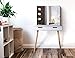 GLS White Large Makeup Vanity Table Desk with Drawers and Mirror Jewelry Armoire and LED Light