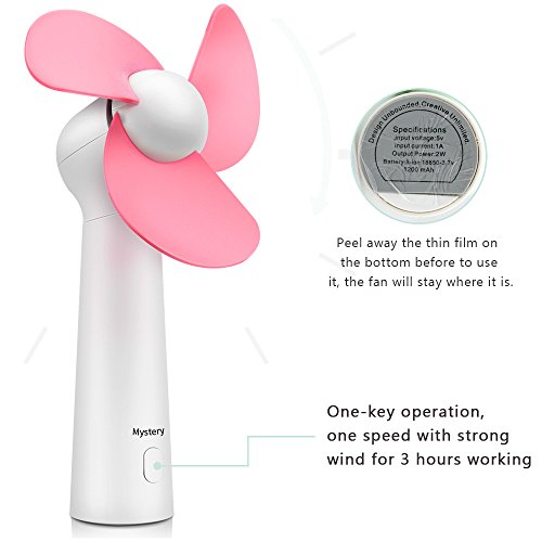 BicycleStore Personal Handheld Fan, Portable Mini Pocket Fan with Foam Blades, Small Quiet Desk Fan Powered by USB or Rechargeable Battery for Office, Table, Travel, Camping