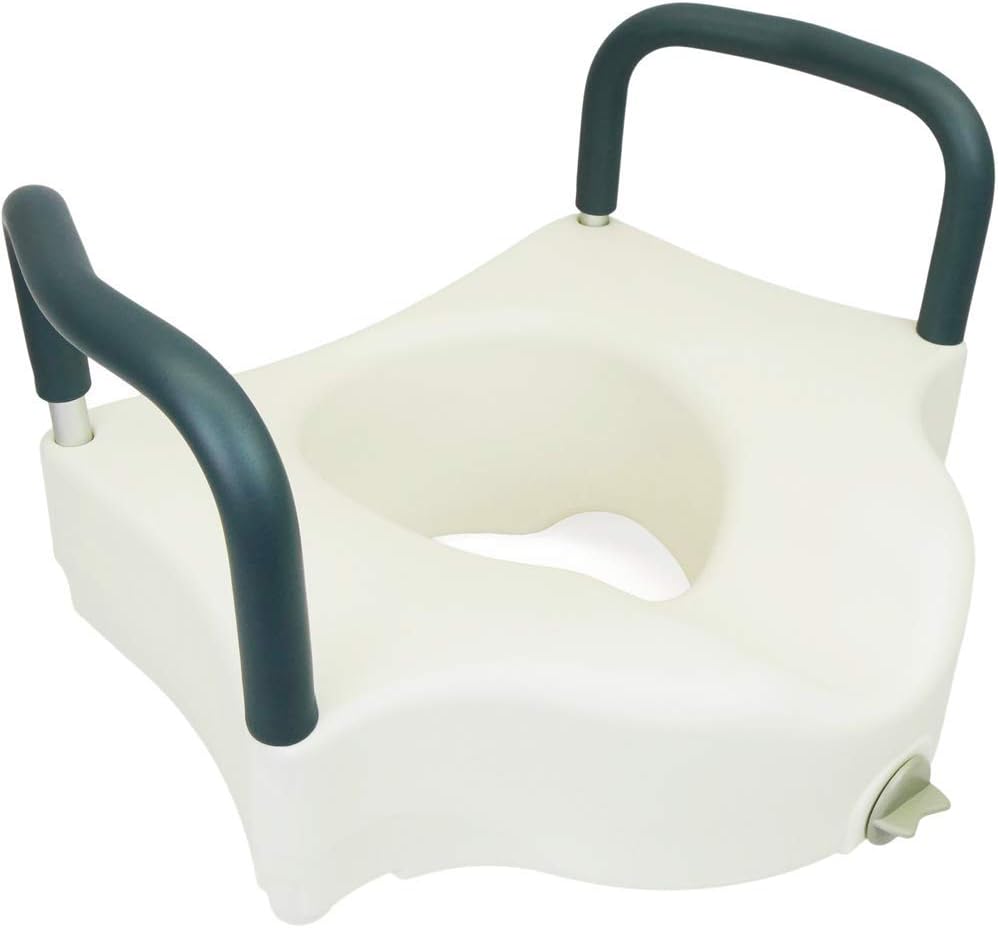 PrimeMatik Toilet seat riser with armrest for WC and and bathroom
