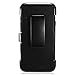 Tempered Glass+2Layer Rugged Case Cover w/Holster Belt Clip for Coolpad Catalyst 3622a Phone (Black on Black)