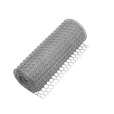 Xclou Sechseckgeflecht, Maschendrahtzaun, Rolle ca. 10 m Käfigdraht, Drahtgeflecht 6-eck, Kaninchendraht aus Metall, Drahtzau